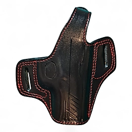 DERİ DIŞ SİLAH KILIFI (Spor Kırmızı Dikişli)