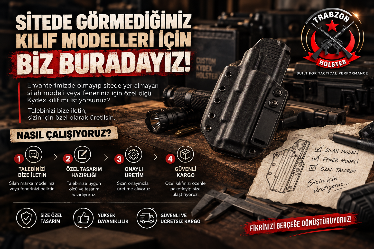 Sitede Yer Almayan Silah Ve Aksesuarlar İçin Özel Kılıf Talepleri Nasıl Alınıyor?